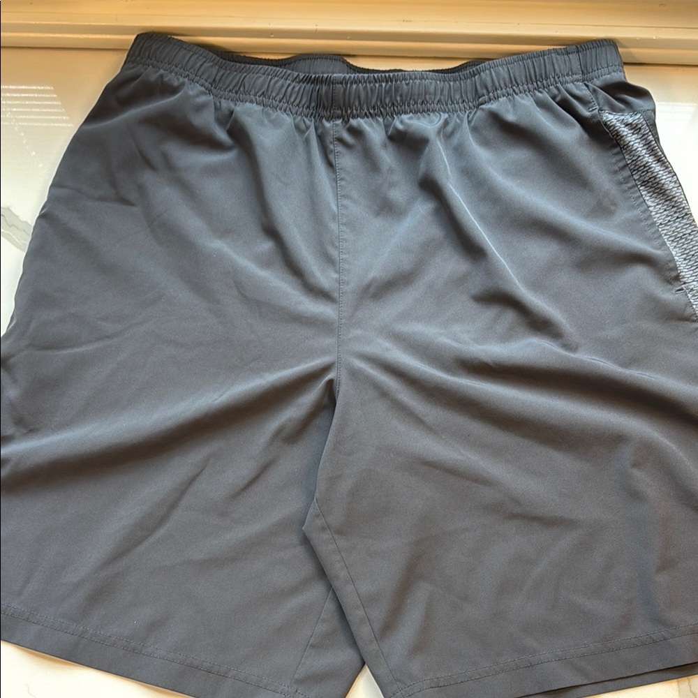 Gray Athletic Shorts with Elastic Waistband